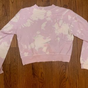 Pastel Purple Tie Dye Cropped Sweatshirt